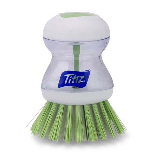 Titiz - Soap Dispensing Palm Dish Brush - Green