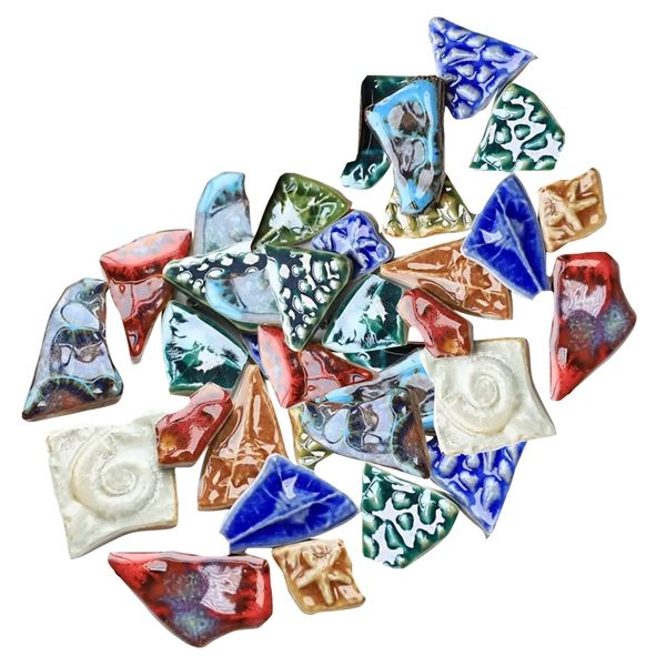 Decor DIY Handcrafted Glass Mosaic Art Decorative Patchwork Tiles -200g