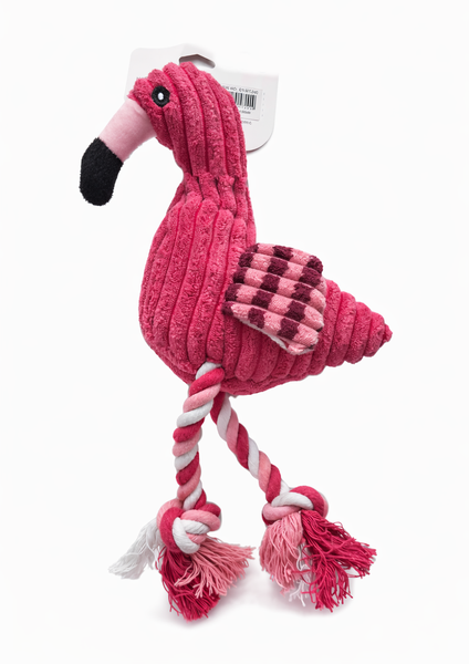 Plush Flamingo Rope Dog Toy