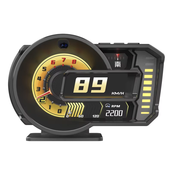 Car OBD HUD Display (3.5" LCD) - OBD2+GPS, Gesture Control, Driving Score