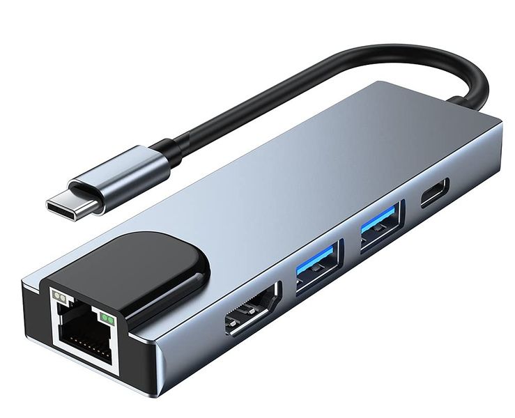 5-in-1 USB-C Hub Adapter with Ethernet Plus Inyati Gift Card