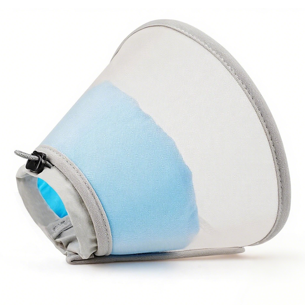 Soft Cat Cone Collar for Recovery, Anti-Lick, Waterproof Mesh blue