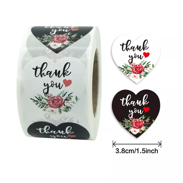 Heart shaped flower thank you stickers | Shop Today. Get it Tomorrow ...