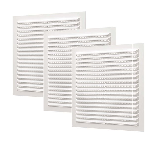 Ventilation wall cover grilles 194 x 194mm square - 3 pieces