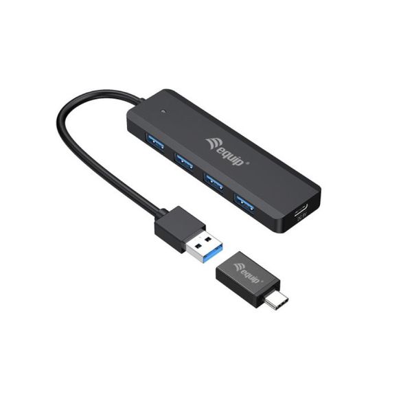 Equip 4-Port USB 3.2 Gen 1 Hub with USB-C Adapter