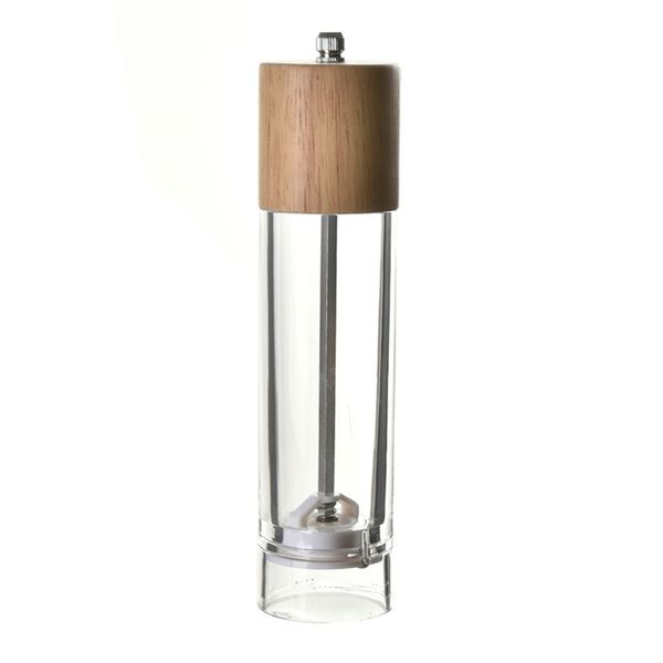 Pepper Grinder Acrylic Transparent Pepper Seasoning Bottle Grinder 8.3 x 2-inch