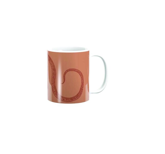 PepperSt Mug - Snake Woodcut - Orange