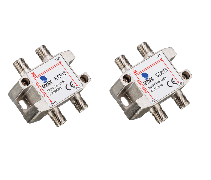 Space TV Satellite IF Tap - 2 Way - 15db (5 – 2250MHz) - 2 Pack