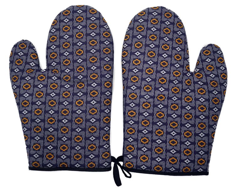 Pair of Unique Oven Mitts - Navy