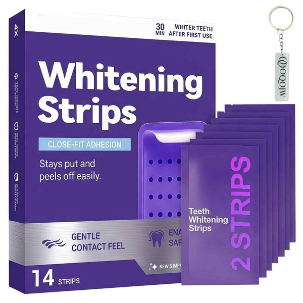 OQOJW Effective Purple Teeth Whitening Strips for Surface Stain Removal