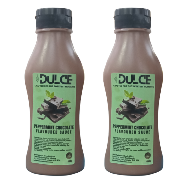 Peppermint Chocolate Flavoured Sauce 400g - Dulce - Pack of 2