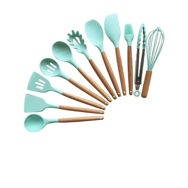 12 Piece Silicone Kitchen Cooking Utensil Set with Holder