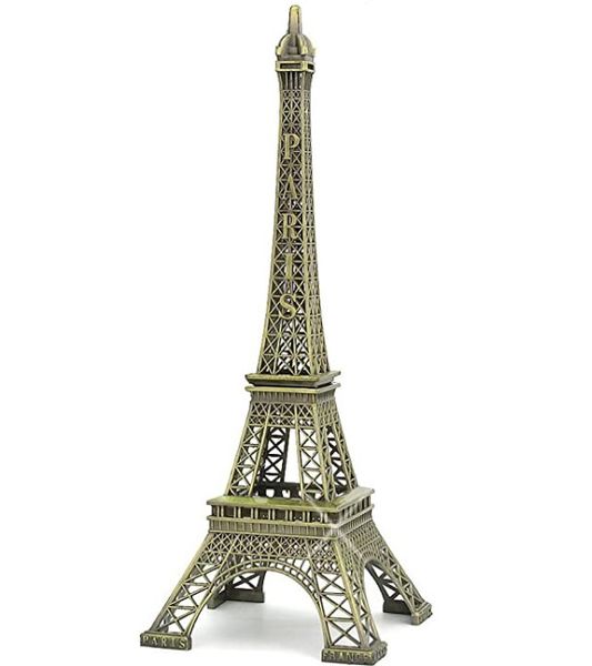 Paris Eiffel Tower Figurine Statue Vintage Alloy Model Decor