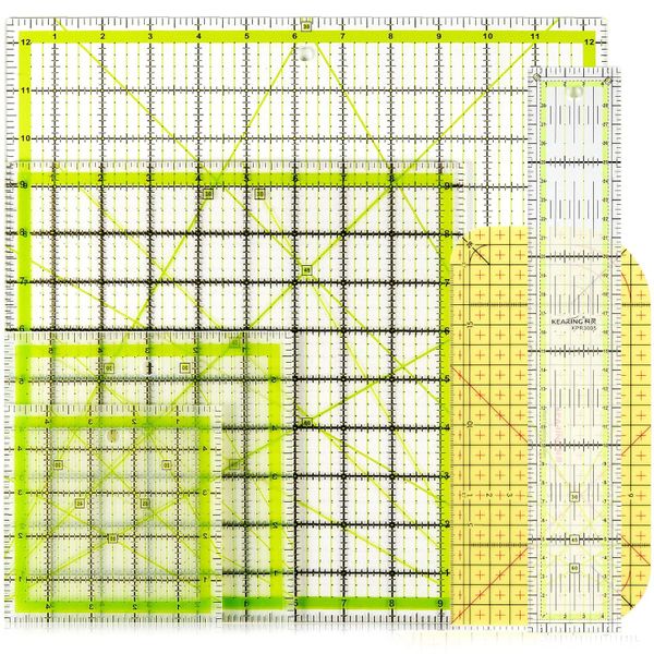 6 PCS Quilting Ruler Ironing Ruler Square Acrylic Quilting Tools Set