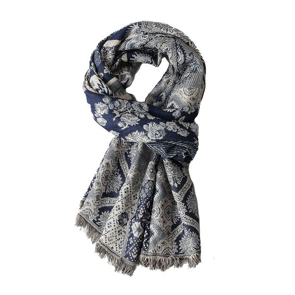 New fashion retro jacquard imitation cashmere men's autumn and winter scarf