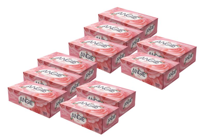 White Facial Tissues (2ply) Bundle - 10 Boxes (10 x 150's) Pink