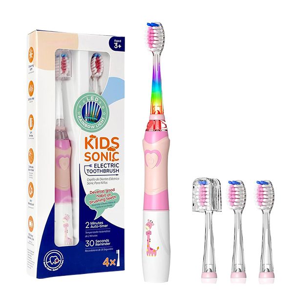 Kids Electric Toothbrush - 2 Mins Timer and 3 Replacement Bursh Heads
