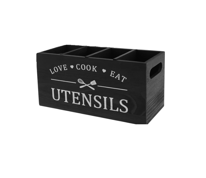 Extra Large Kitchen Utensil Holder for Countertop, Wooden Utensil