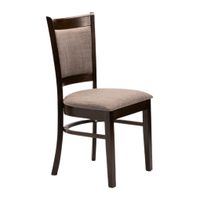 Brown Fabric and Wood Dining Room Chair