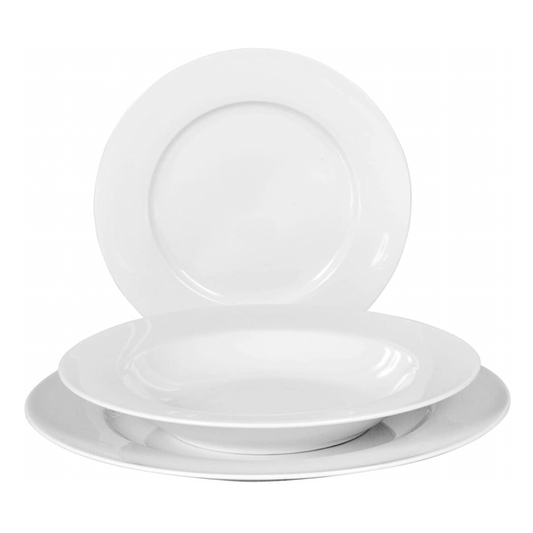 12 Piece White Porcelain Dinner Set