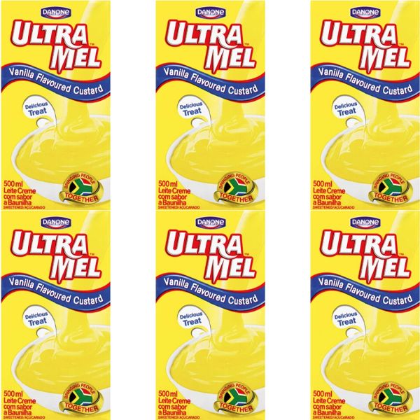 Danone Ultra Mel UHT Vanilla Custard - 6 x 500ml