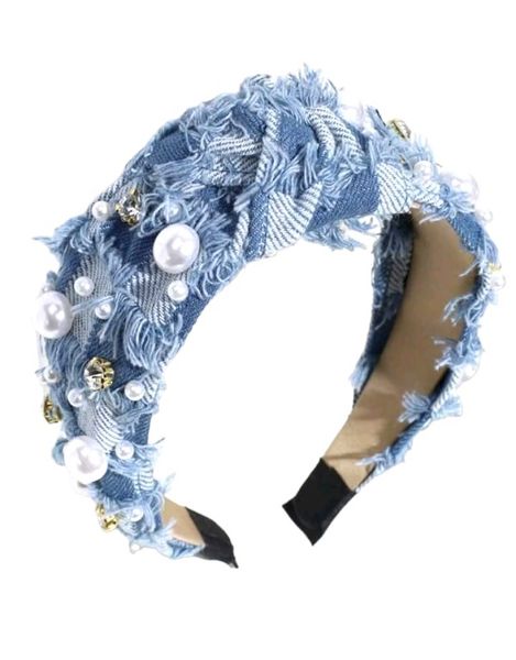 Luxury Denim Wide Band Alice Band