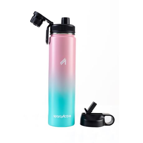 40 oz White and Black Double Wall Vacuum Insulated Stainless Steel Water  Bottle with Wide Mouth and Flip-Top Lid Bottle water fo - AliExpress