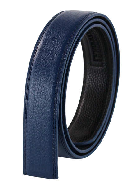 120cm Navy Faux Leather Ratchet Belt without Buckle