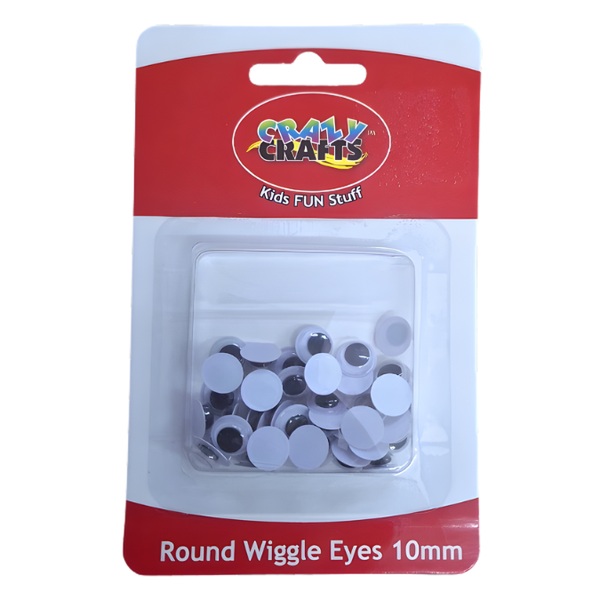 Round Black &amp; White Eyes - 10mm 45pcs