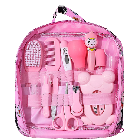 Baby Grooming Kit - Health Care & Hygiene Set for Newborns - Pink. Image