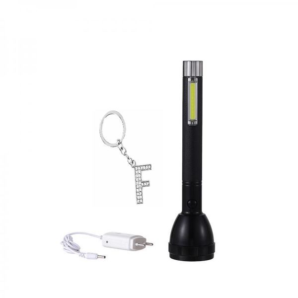 Pack Of 2 Rechargeable Torch Light With 3w COB+5w Flashlight