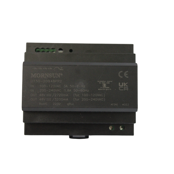 LI150-20B48PR2 48V 3.2A DIN Rail Plastic Case SMPS with 4kVAC Isolation