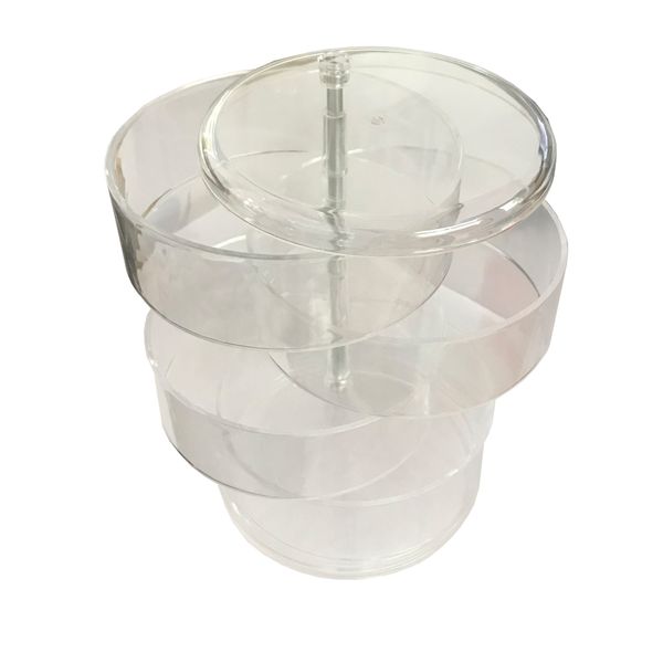 4 Tier Creative Rotatable Jewelry Organizer Box with Lid - Transparent