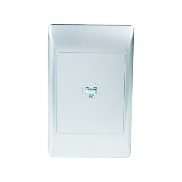 Cat5e Socket Outlet 2x4 C/W Silver Cover