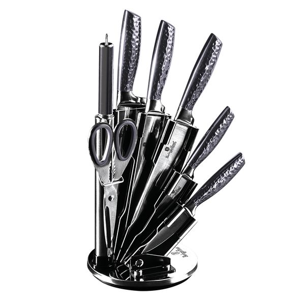 Berlinger Haus 8 Pieces Stainless Steel Knife Set &amp; Stand - Carbon Pro