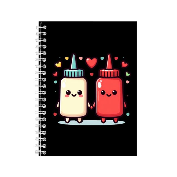 Tomato A5 Notebook Spiral Lined Matching Couples Graphic Notepad Present092
