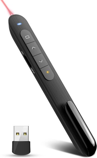 Laser Pointer, RF 2.4GHz Wireless Presenter Remote Clicker for Powerpoint
