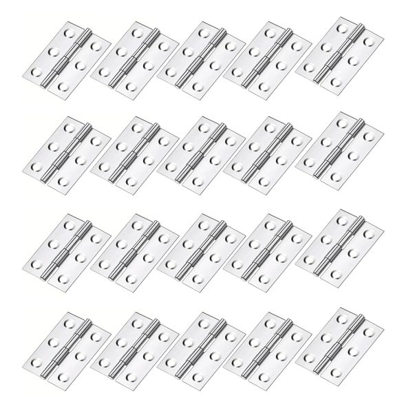 20Pieces Stainless Steel Flat Hinge, Cabinet Door Hinge 2-inch