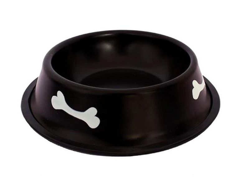 Steel Dog Feeding Bowls With Colorful Edges - Large