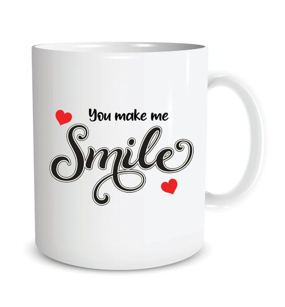 You Make Me Smile Boyfriend Girlfriend Anniversary Valentine Gift 11Oz Mug