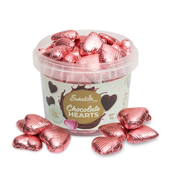 Sweetalk - Bulk Pack x50 Mini Chocolate Hearts Pink