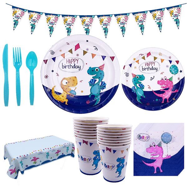 iKids 16 Guests Birthday Party Tableware - Dinosaur