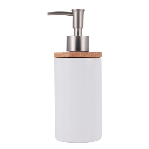 400Ml Ceramic Soap Dispenser, Nordic for Kitchen and Bathroom -White