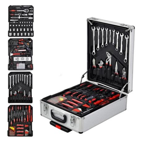 182 Piece Hand Toolbox Kit Set With Aluminum Trolley Case LPD