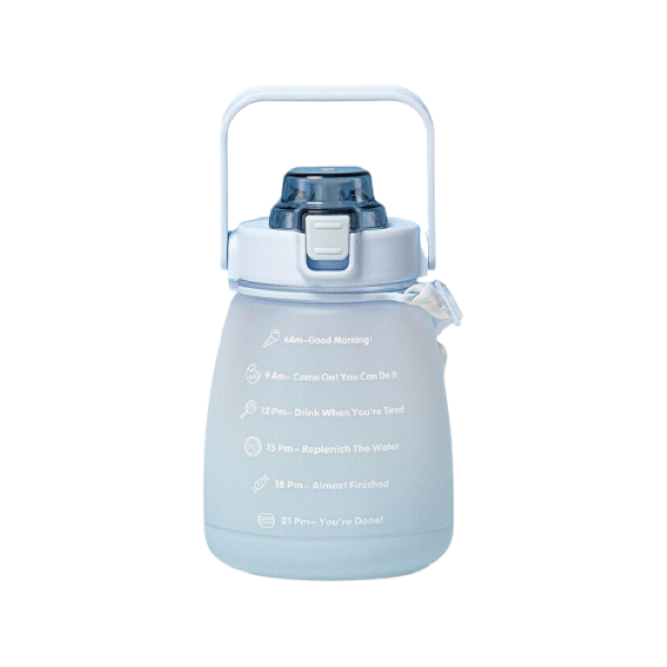 Portable Time Keeping Gradient color drinking water bottle