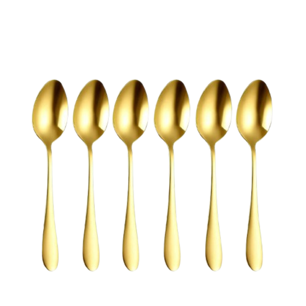 6-Piece Gold Stainless Steel Spoon Set