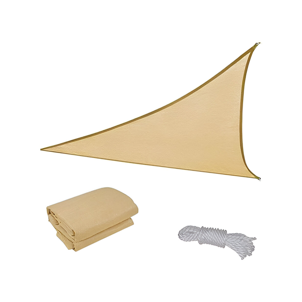 3.5m Triangle Sun Shade Net - UV Block Canopy for Outdoor Patio &amp; Garden