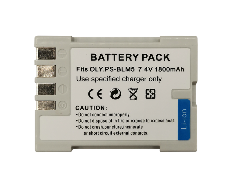 1800mAh Lithium-Ion Battery Pack for Olympus EA-BLM5 / BLM-5