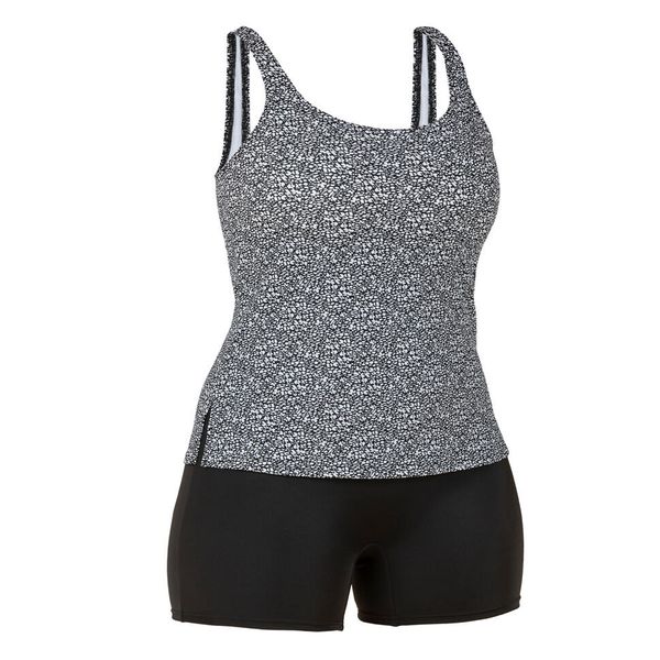 Nabaiji Women's Swimsuit 1-Piece Shorty Tankini Heva Leo Black