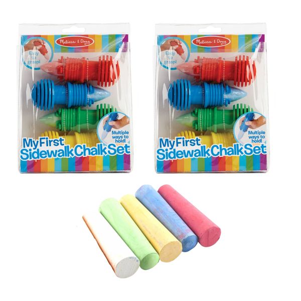 Melissa &amp; Doug - Sidewalk Chalk Sets - 2 Pack with 5 Refill Chalk Sticks
